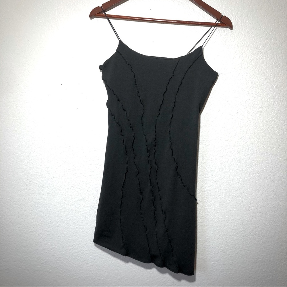 Asymmetrical raw hem trendy exposed seam bodycon mini dress size medium